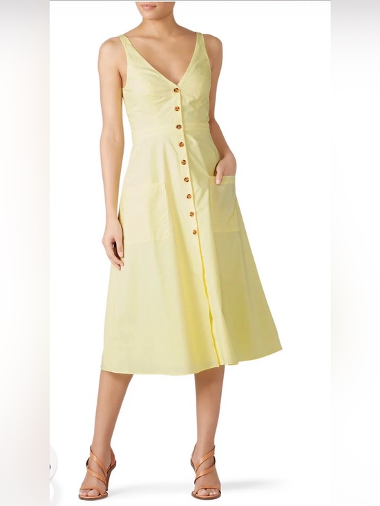 Amanda Uprichard Dresses & Skirts - Amanda Uprichard Lisbon Yellow Button-Front Midi Dress